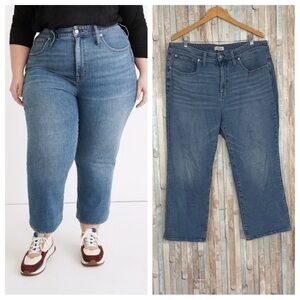 Madewell 18W Plus Curvy Slim Demi Boot Jeans Enright Wash Hemp Stretch Bootcut
